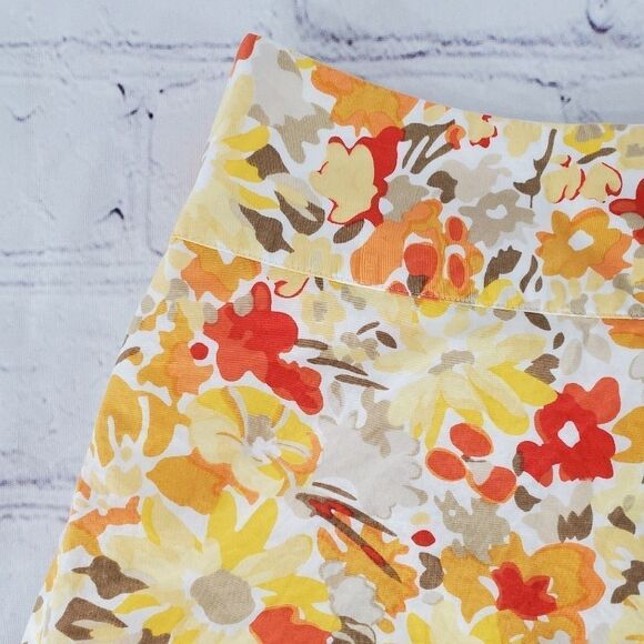 🔺️Express Yellow & Orange Floral Print Skirt Medium - Picture 3 of 7